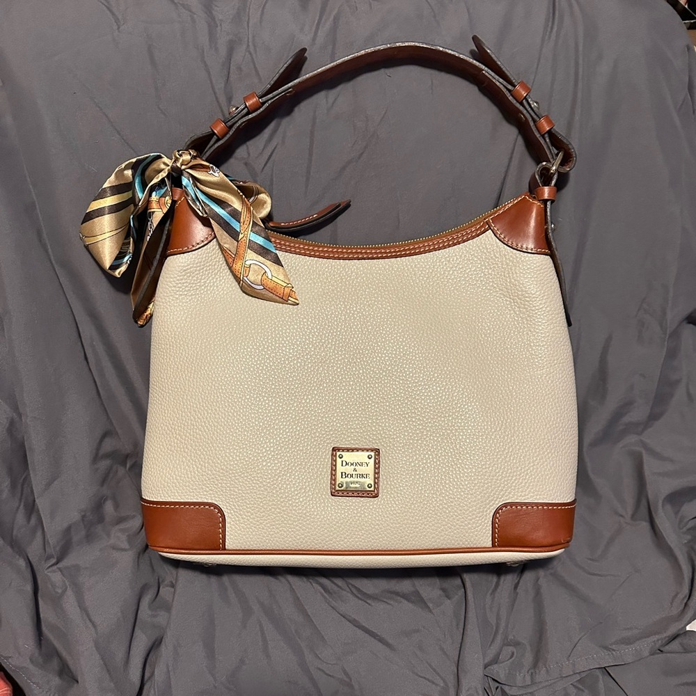 Dooney & Bourke Tan and Brown Shoulder Bag